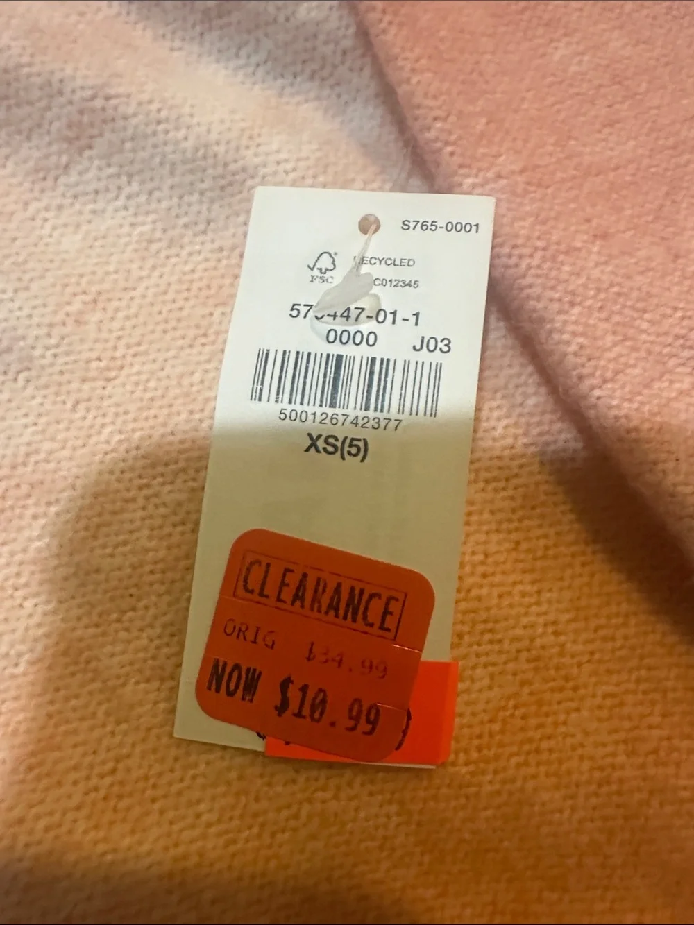 NWT Old Navy Pink to Peach Ombre Crewneck Sweater for Girls (XS-5)